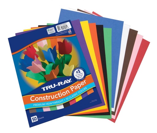 [103031 PAC] 9x12 Assorted Tru-Ray Construction Paper 50ct Pack