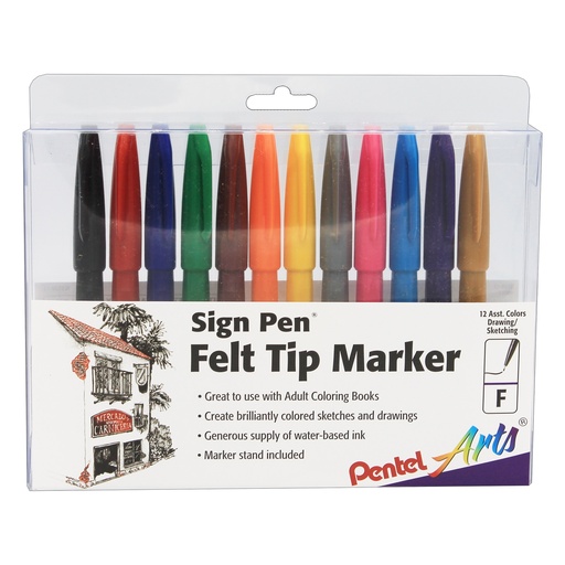 [S52012 PEN] Sign Pen® Fine Point Assorted Color Markers Pack of 12