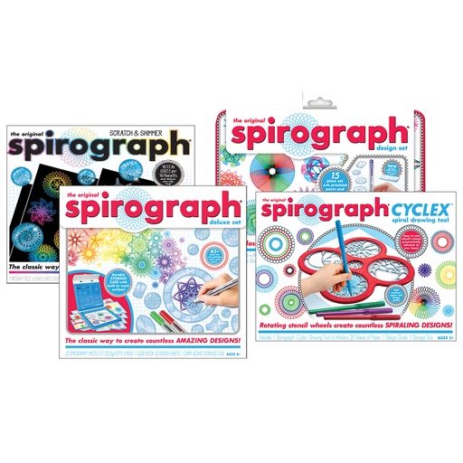 [SPIROGRAPHKT LR] Spirograph® Original, Cyclex, Scratch & Shimmer and Design Tin Sets