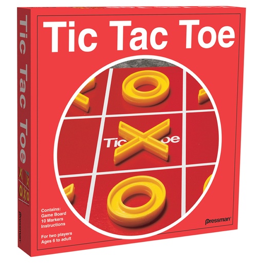 [150512 PRE] Pressman® Tic Tac Toe Board Game,9.9" x 9.9" x 1.5", Game board, 10 plastic playing pieces (X & O), rules 