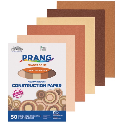 [9509 PAC] 9x12 Multicultural Construction Paper 50ct Pack