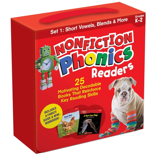 [9781338894721 SC] Nonfiction Phonics Readers: Short Vowels, Blends & More, Single-Copy 25 Book Set