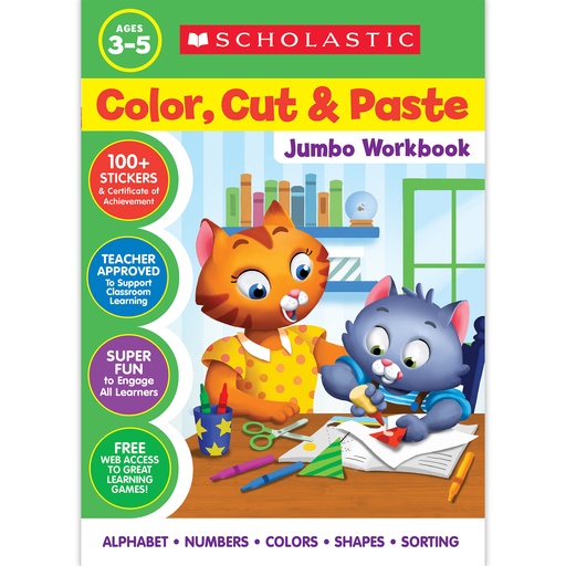 [9781546106999 SC] Color, Cut & Paste Jumbo Workbook