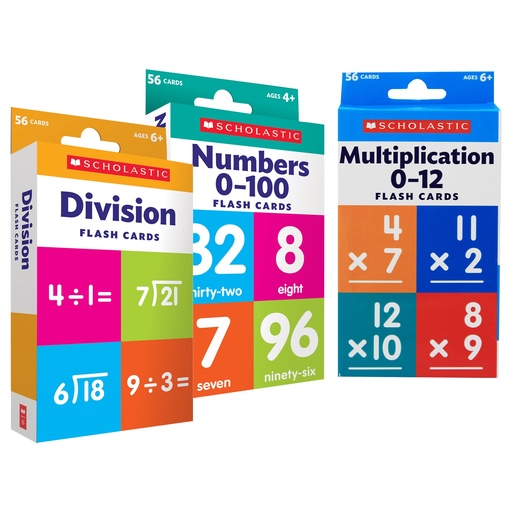 [FCMATH2 SC] Scholastic® Flash Cards: Math Set 2 — Fractions, Division & Multiplication