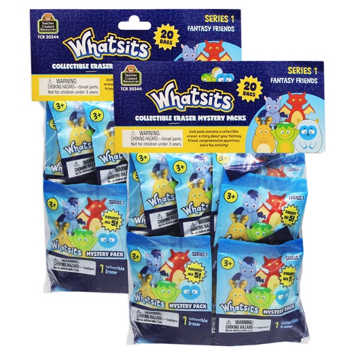 [20344-2 TCR] Teacher Created Resources® Whatsits™ Collectable Erasers Mystery Packs: Fantasy Friends 40ct