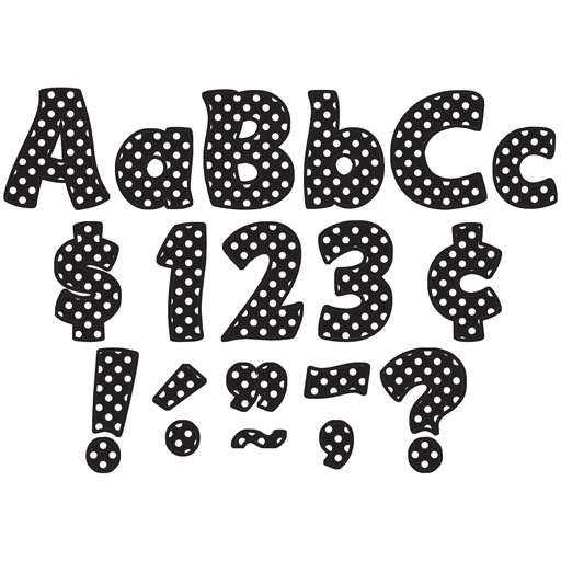 [5346 TCR] Black Polka Dots Funtastic Font 4" Letters Combo Pack