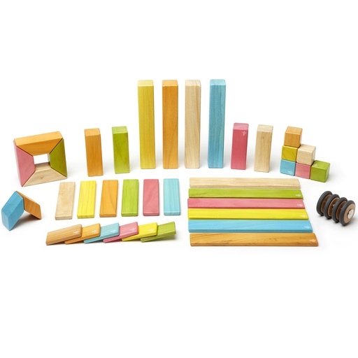 [42PTNT306T TEG] Tints Magnetic Wooden Blocks 42-Piece Set