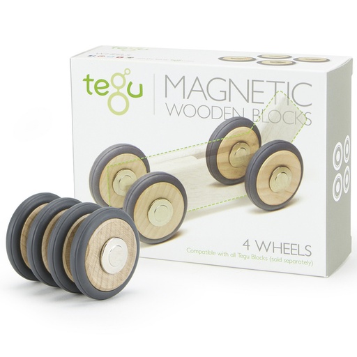 [M12059 TEG] Magnetic Wooden Blocks 4-Pack Wheels Accessory
