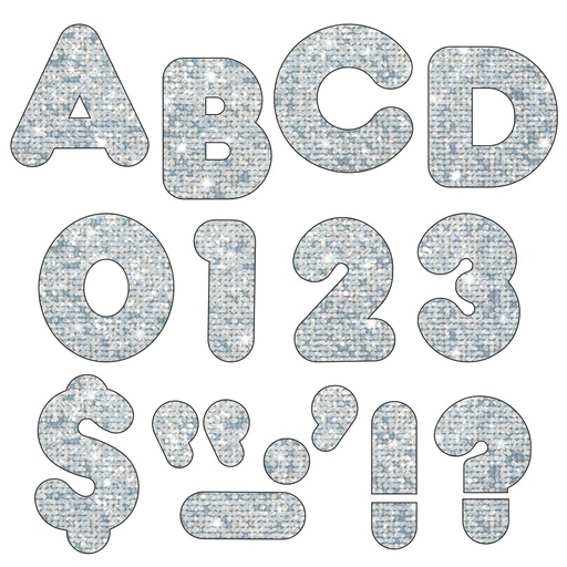 [1613 T] Silver Sparkle 4" Casual UC Ready Letters®
