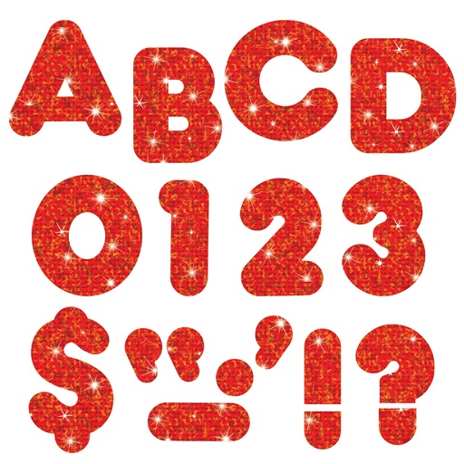 [1614 T] Red Sparkle 4" Casual UC Ready Letters®