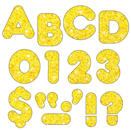 [1616 T] Yellow Sparkle 4" Casual UC Ready Letters®