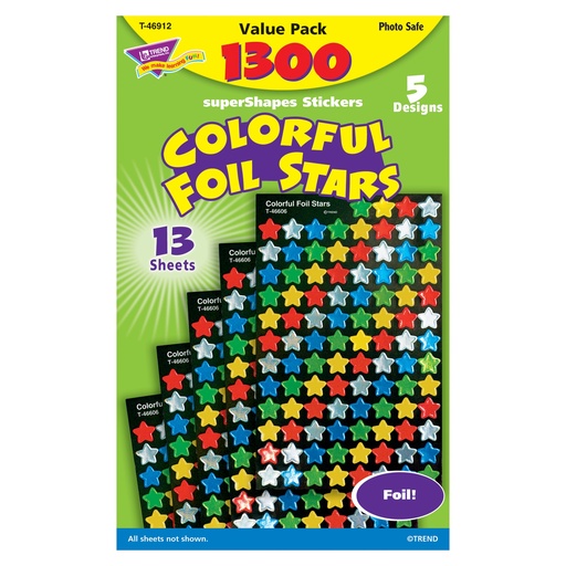 [46912 T] Colorful Foil Stars superShapes Value Pack