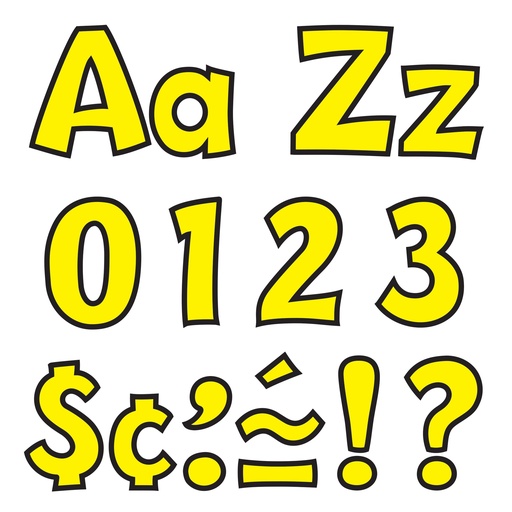 [79743 T] Yellow 4-Inch Playful Uppercase/Lowercase Combo Pack Ready Letters®