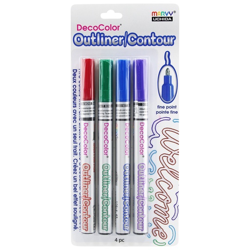 [1704A UCH] DecoColor® Outliner Oil-Based Fine Point Markers Pack o f 4