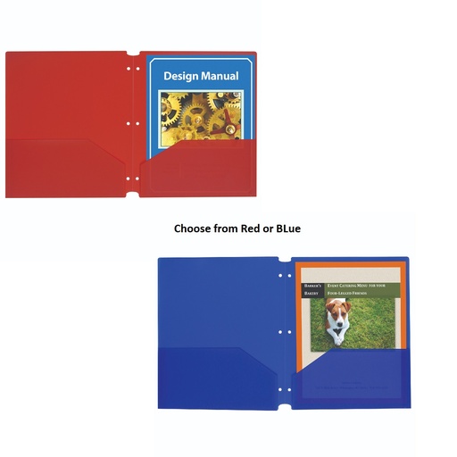 [VARIANT252] Two-Pocket Poly Folders  with Three-Hole Punch Box of 25