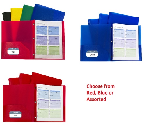 [VARIANT251] Two-Pocket Heavyweight Poly Folders with Prongs 10ct