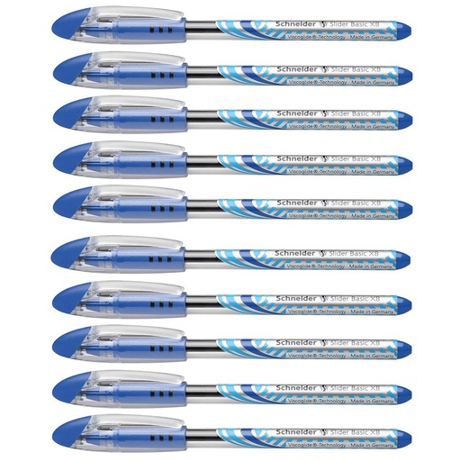 [151203-10 PSY] Blue Slider Basic XB Viscoglide Ink Ballpoint Pens Pack of 10