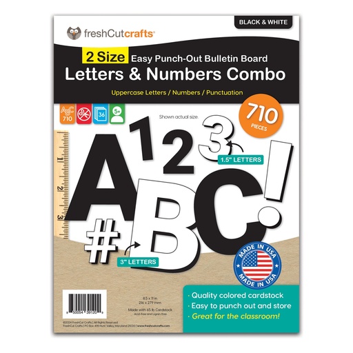 [1209 FCC] Black & White Bulletin Board Letters & Numbers