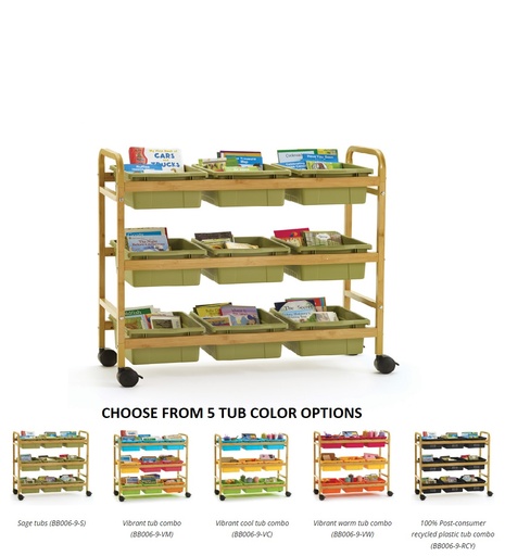 [BB006-9 CPN] Bamboo Book Browser Cart 