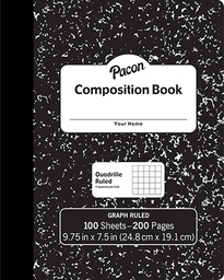 [MMK37103 PAC] Black Marble Graph Composition Book