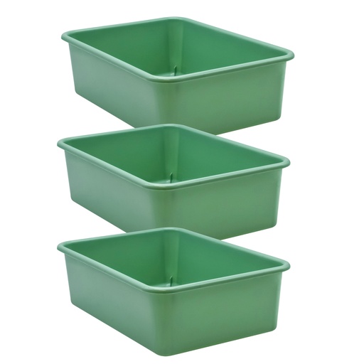 [20414-3 TCR] Teacher Created Resources® Eucalyptus Green Large Plastic Storage Bin, Pack of 3