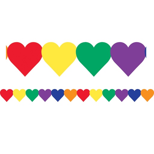 [33626 HG] Multi-Color Hearts Border, 12 Strips/36 Feet