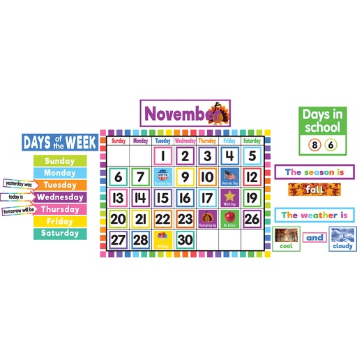 [6590 TCR] Colorful Calendar Bulletin Board Set