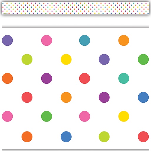 [8325 TCR] Colorful Dots Straight Border Trim, 35 Feet