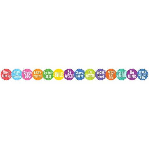 [8326 TCR] Colorful Positive Sayings Border Trim, 35 Feet