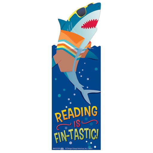 [843233 EU] Eureka® Shark “Reading is Fin‑Tastic” Bookmarks — 2" × 6", Pack of 36