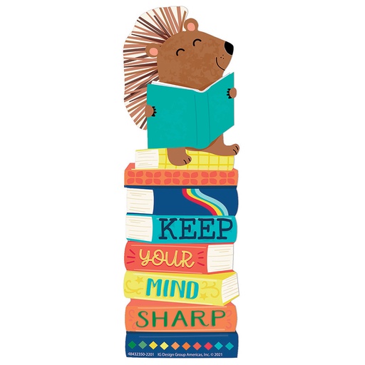 [843235 EU] Eureka® Hedge Hog “Keep Your Mind Sharp” Bookmarks — 2" × 6", Pack of 36