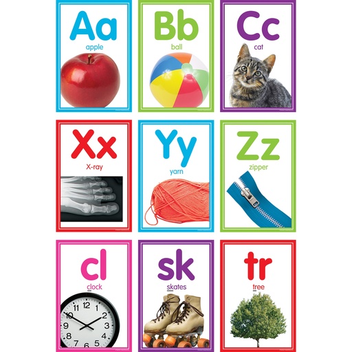 [8798 TCR] Colorful Photo Alphabet Cards Bulletin Board Set