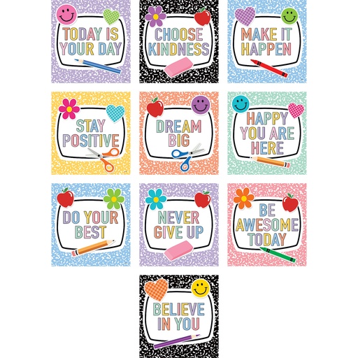 [9307 TCR] Teacher Created Resources® Cool for School Positive Sayings Accents — 30‑Pack