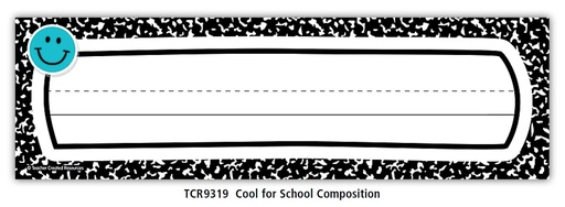 [9319 TCR] Teacher Created Resources® Cool for School Composition Flat Name Plates — Pack of 36