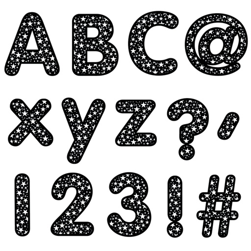 [11035 CTP] Core Decor Stars on Black Designer Letters