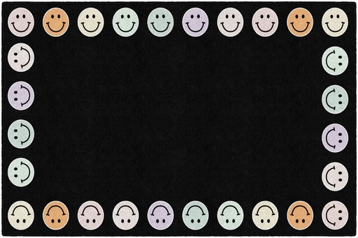 [CA3081 FC] SchoolGirl Style  Smiley Faces All Around Rectangle Area Rug