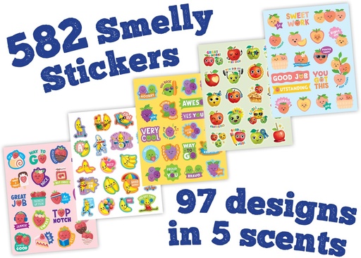 [2088721 TCR] Teacher Created Resources® Fruit Pop Smelly Stickers Set, sizes vary (approx 2"" to 1/2""), 582 stickers