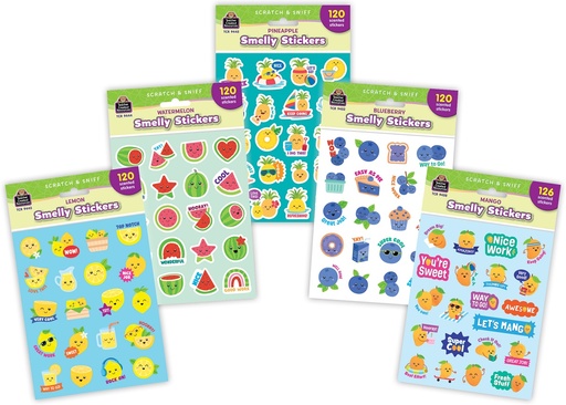 [2088722 TCR] Teacher Created Resources® Fruit Smoothie Smelly Sticker Set, sizes vary (approx 2-1/4"" to 5/8""), 606 stickers