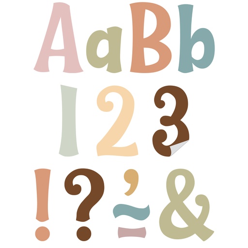 [9646 TCR] Calming Colors 4" Wild Whimsy Self-Adhesive Letters, 222 Pieces