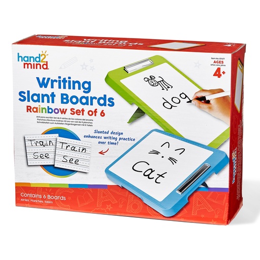 [97477 H2M] hand2mind® Writing Slant Boards — Rainbow, Set of 6