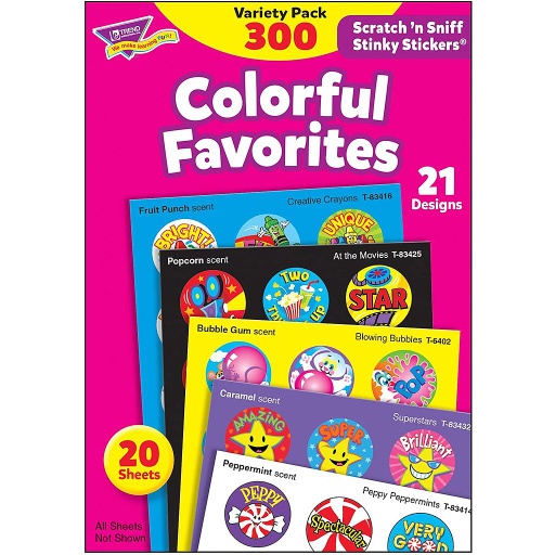 [6481 T] TREND® Stinky Stickers® Colorful Favorites — Scratch ’n Sniff Variety Pack