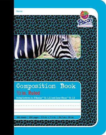 [2425 PAC] Primary Composition Book, 1/2" Rule, 9‑3/4" × 7‑1/2", 100 Sheets