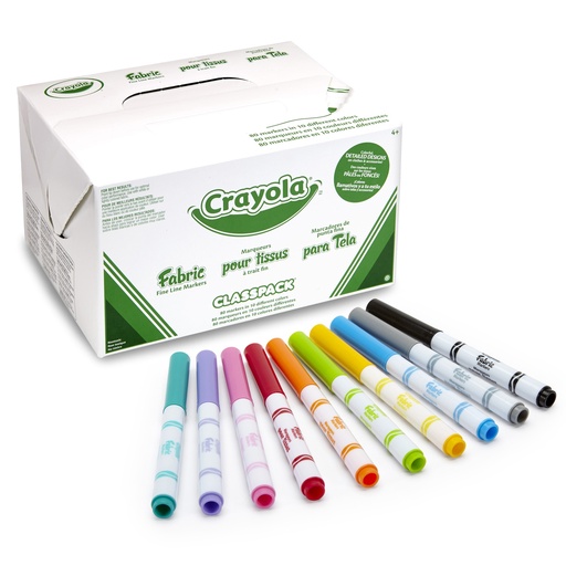 [588215 BIN] Fine Line Fabric Markers 80 Count in 10 Colors