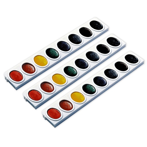 [X08200 DIX] 8 Color Watercolor Oval Pan Refill Trays 3ct