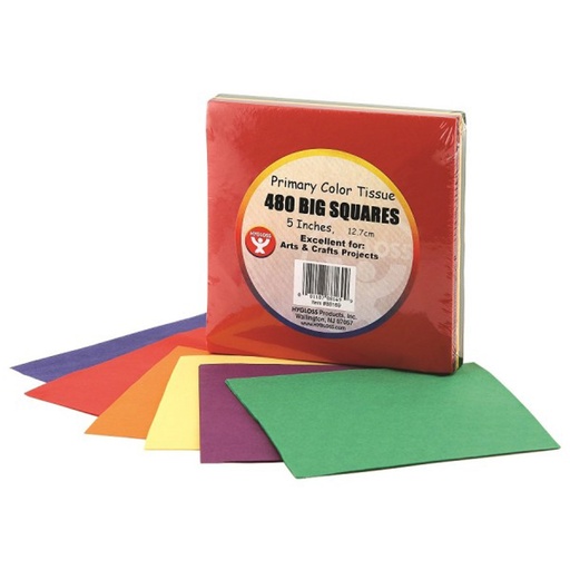 [88169 HG] Primary Colors 5" Tissue Squares Pack of 480