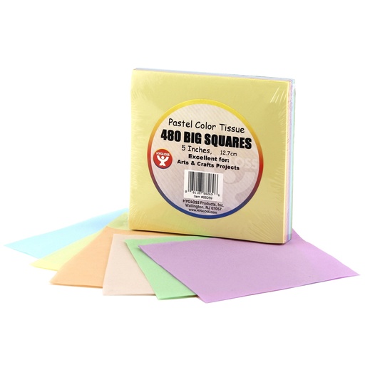 [88269 HG] Pastel Colors 5" Tissue Squares Pack of 480
