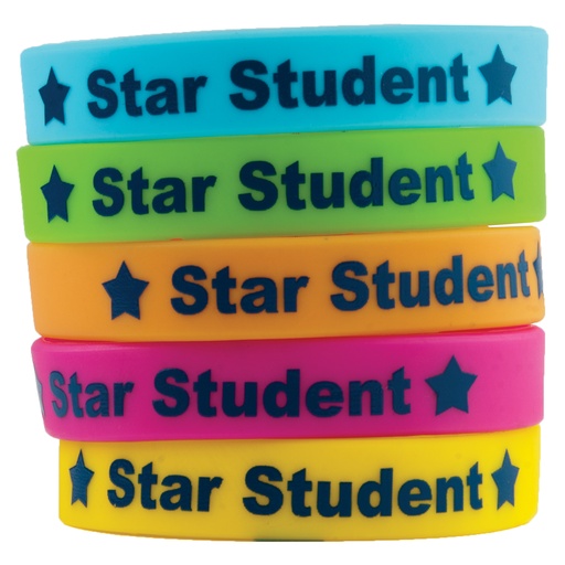 [6548 TCR] Teacher Created Resources® Star Student Wristbands — 10 Silicone Bands