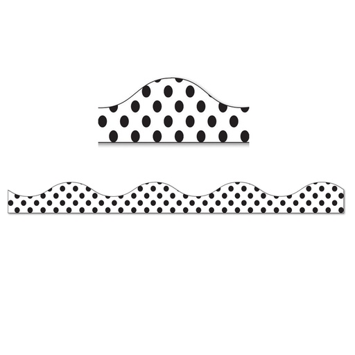 [11423 ASH] Large Black Polka Dots on White Magnetic Border 12'