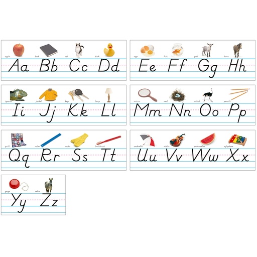[9010 NS] Photo & Modern Manuscript Alphabet Lines Bulletin Board Set