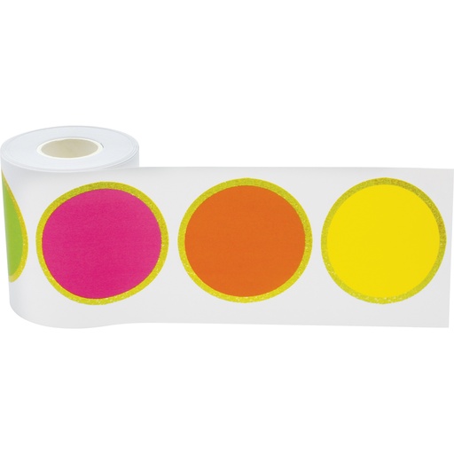 [8926 TCR] Confetti Colorful Circles Straight Rolled Border Trim